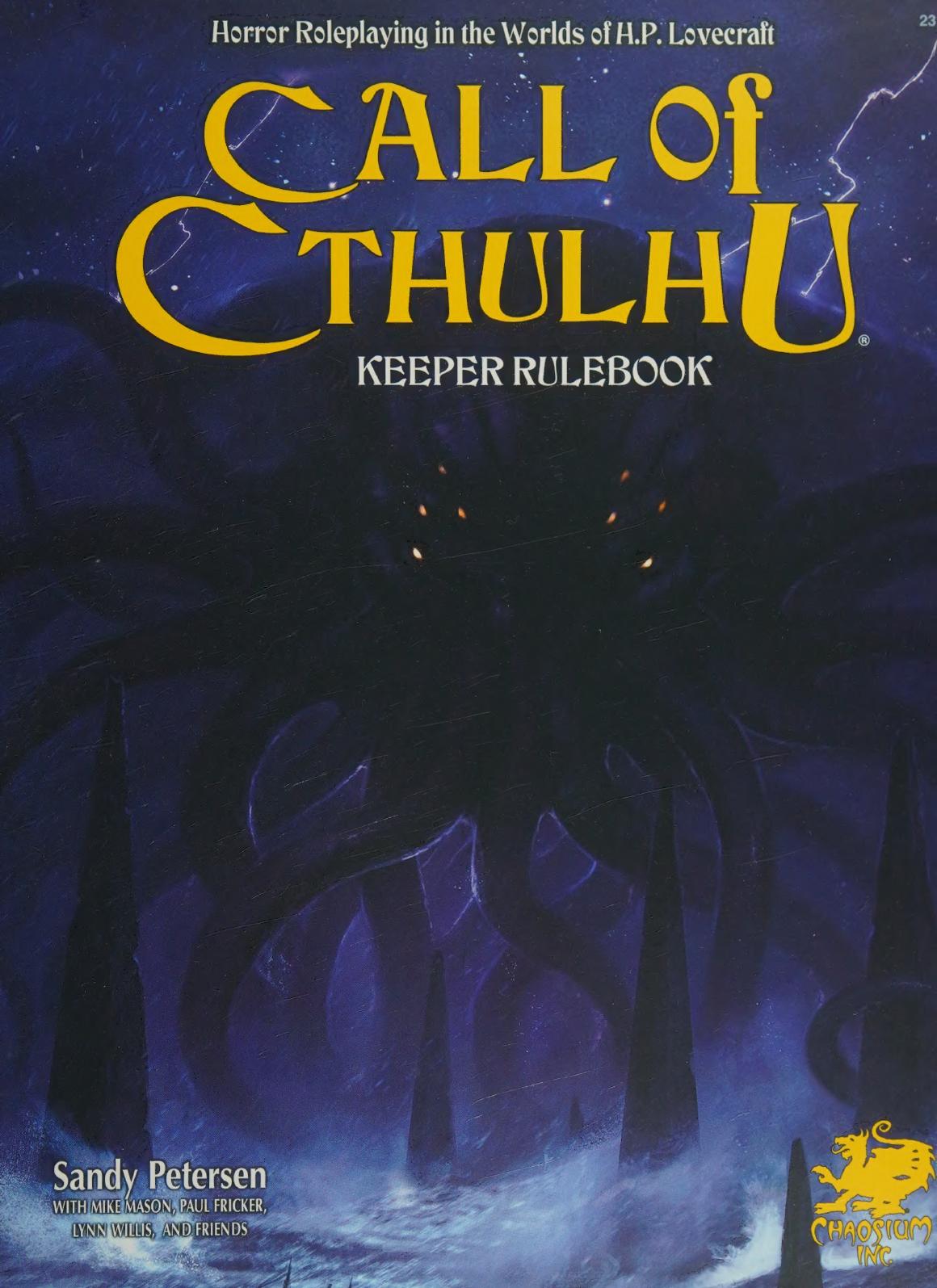 Call of Cthulhu Rpg Keeper Rulebook: Horror Roleplaying in the Worlds of H.p. Lovecraft